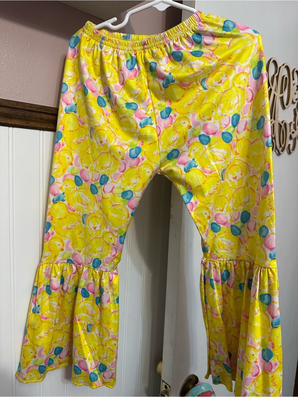 Kids Easter/chicks bell bottoms